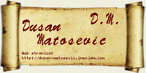 Dušan Matošević vizit kartica